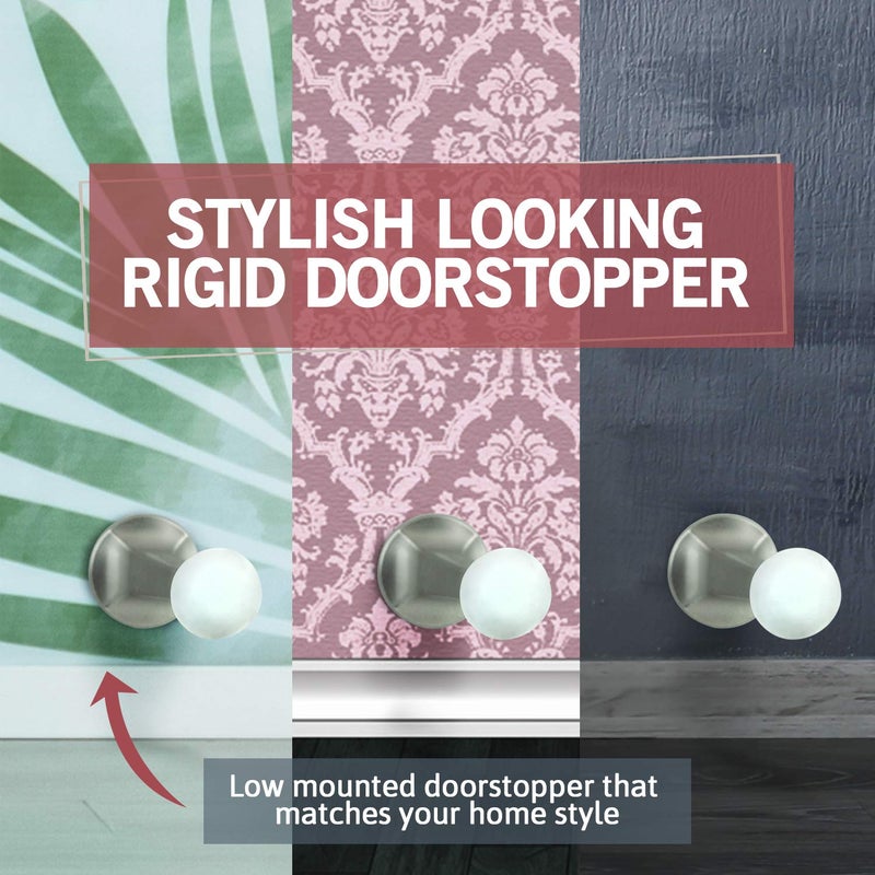 JD Jack N'Drill Jack Nâ€™ Drill 3-Inch Rigid Door Stop (12 Pack) - Heavy Duty Solid Metal Door Stopper | Prevents Wall & Door Damage - Rigid Rubber Tip Door Stop for Kitchen, Bedroom, Office (Satin Nickel) - Image 5